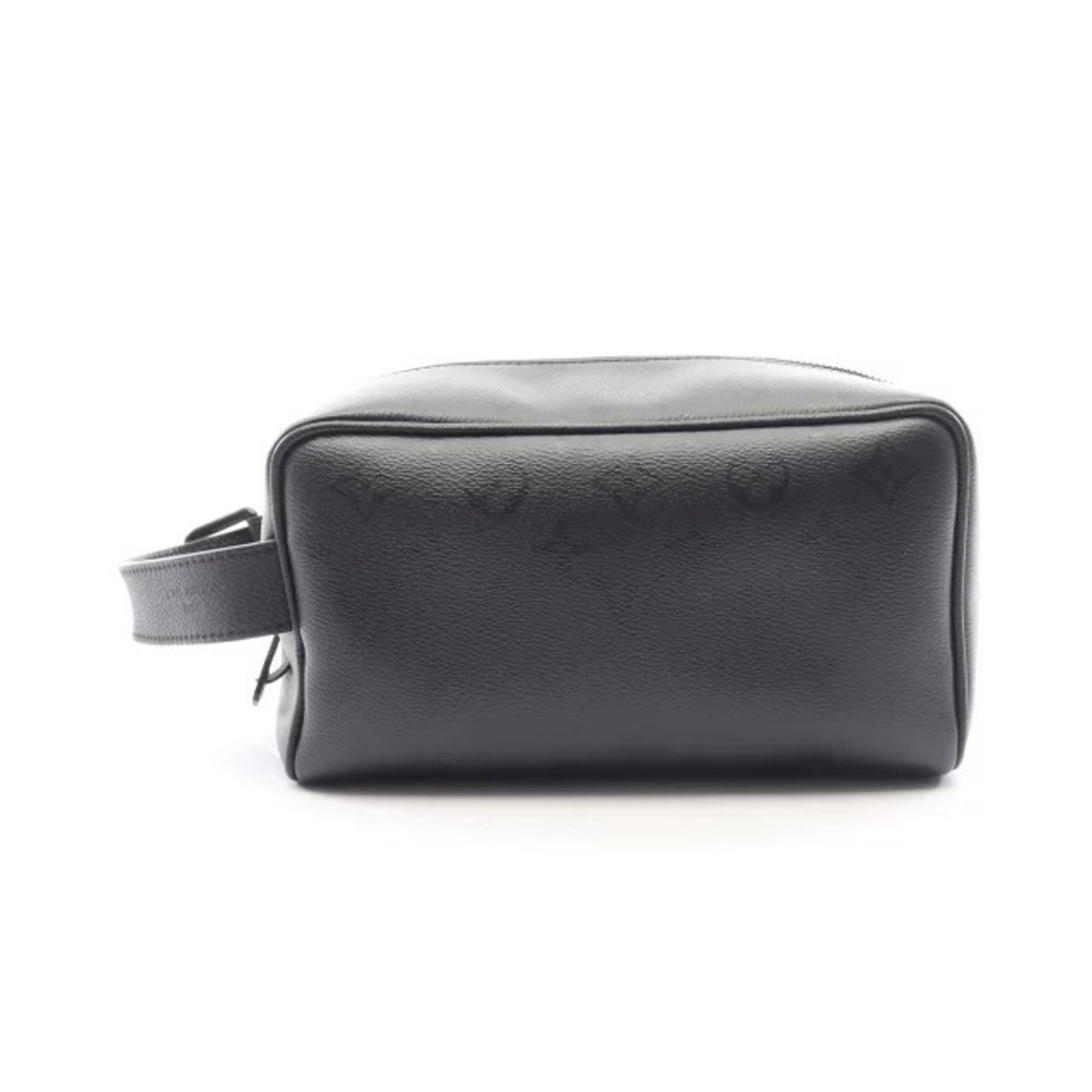 Louis Vuitton Locker Dopp Pouch Canvas Leather Shoulder Bag Black